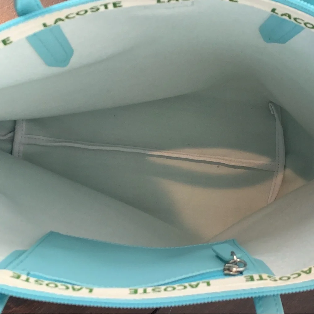 LACOSTE Women's Large Shopping Tote Bag Teal - Picture 10 of 16